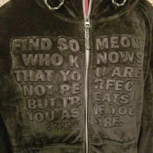 XIOS New York Black Velvet Quote Hoodie XXL